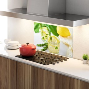 Panou Sticla Bucatarie, 70x100cm, Protectie aragaz, Antistropi, Termorezistent, Alimente, Bauturi, Lemon Rosemary Drink