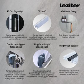 Cabină de duș cu hidromasaj Vital, dimensiune 80x80 cm