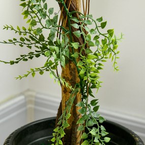 HOMCOM Plante Artificiale Arbore Artificial 3 Bile de Buxus cu Ghiveci de Ciment, Interior și Exterior, Înălțime 115 cm | Aosom Romania