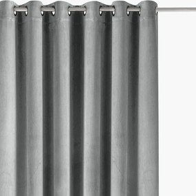 Draperie gri dimout (semi-opacă) din catifea 140x300 cm Velto – Filumi