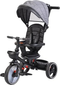 Tricicleta pliabila cu copertina NOVOKIDS™ Classico Trike , Pedale si maner pentru parinti, Scaun reversibil cu rotire 360 grade , Functie Free