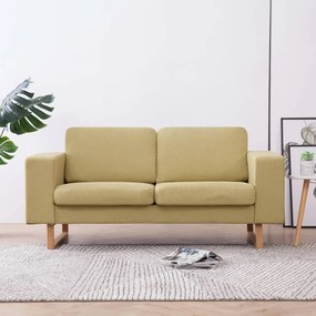 281387 vidaXL Canapea cu 2 locuri, verde, material textil