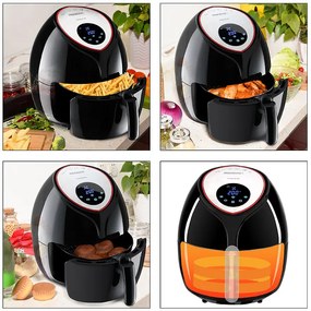 Deuba Cuptor cu aer cald FRYER 3 negru - 9 in 1 cu ecran tactil 1850 W 6,5 l