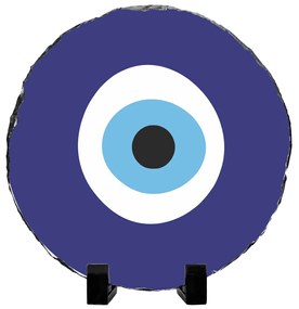 Placa de ardezie naturala Evil Eye, 20x20 cm