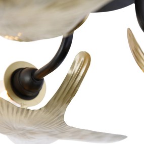 Plafoniera orientala din alama cu negru cu 3 lumini - Louka