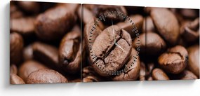 Tablou - Boabe de cafea (cu ceas) (90x30 cm)