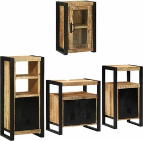 vidaXL Set de mobilier pentru baie 4 pcs Maro Lemn de mango solid