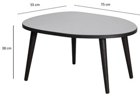 Măsuță de conferință Gusto Black cu sticlă închisăla culoare