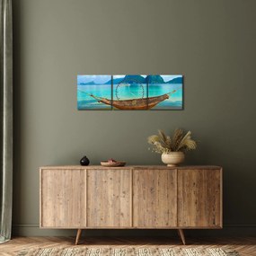 Tablou - Hamac pe plajă (cu ceas) (90x30 cm)