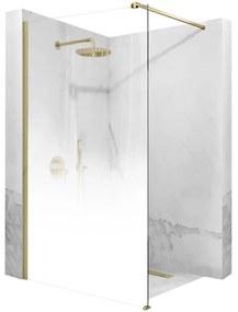 Paravan de dus   Perete de dus Walk in Rea Aero Ombre 110 195 cm sticla fumurie alba securizata de 8 mm cu profil auriu periat