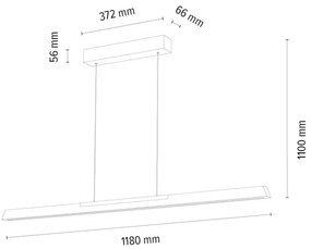Spot-Light 1017401600000-LED Lustră dimerizabilă pe cablu JONAS LED/16,5W/230V stejar