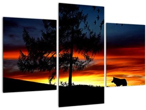 Tablou - Silueta unui lup (90x60 cm)