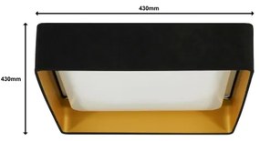 Brilagi - Corp de iluminat LED dimabil VELVET SQUARE, 24W, 230V, cu telecomandă, negru