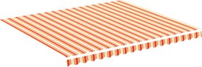 vidaXL Pânză de rezervă copertină, galben și portocaliu, 4x3,5 m