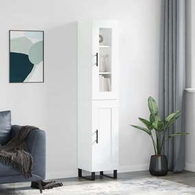 vidaXL Dulap înalt, alb, 34,5x34x180 cm, lemn prelucrat