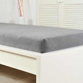 Cearșaf de pat 4Home din frotir Ideal gri , 100 x200 cm, 100 x 200 cm