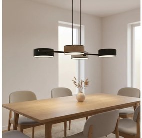 Lustră cu cablu DRUMZ 4xE14/10W/230V negru/maro/gri