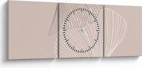 Tablou - Frunze bej N⁰2 (cu ceas) (90x30 cm)