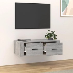 Dulap TV suspendat, gri sonoma, 80x36x25 cm, lemn prelucrat 1, sonoma gri