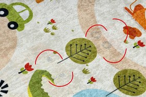 BAMBINO 1165 covor lavabil Grădină zoologică pentru copii anti-alunecare bej - SECUNDAR-COTATI PRODUSUL