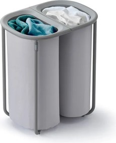 Coș de rufe gri deschis 2x40 l din material textil Duo – Joseph Joseph