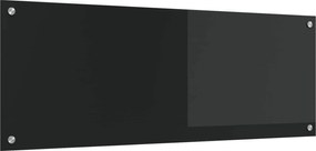 vidaXL Panou de bucătărie Negru 110 x 40 cm sticlă securizată