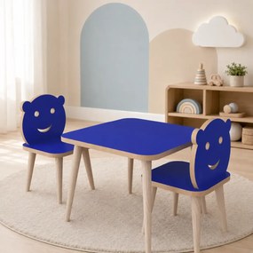 Set masa + 2 scaune copii 60×40×45 cm – PAL albastru – Bambi