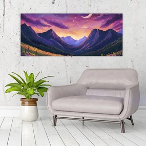 Tablou - Peisaj violet (120x50 cm)