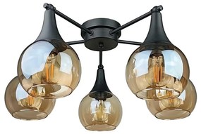 Lustră aplicată STAR 5xE27/60W/230V negru/bej fumuriu