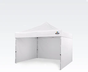 Cort pavilion pliabil 3x3m - cu 3 pereți - Alb
