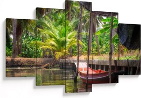 Tablou - Nava din lemn în canal , Thailand (150x105 cm)