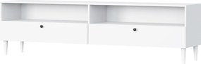Dulap TV cu raft si dulapuri DULLUM 200x58cm, alb