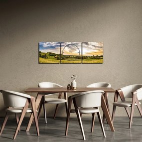 Tablou cu peisaj (cu ceas) (90x30 cm)