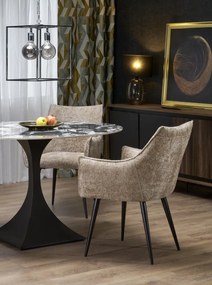 Masa rotunda Manuel marmura neagra/negru - ø120/h77 cm