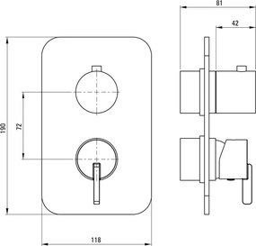 Silia Element extern, pentru baterie BOX Finisaj: Bronz periat BXY_CQSM