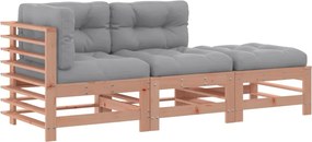 vidaXL Set mobilier de grădină cu perne, 3 piese, lemn masiv douglas