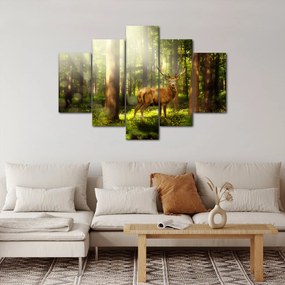 Tablou cu cerbul în pădure (150x105 cm)