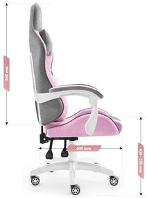 Scaun de gaming Rainbow Pink Gray Mesh