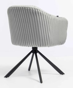 HR832 BAZĂ STEA Scaun Gri Teddy Cord cu Bază Neagră