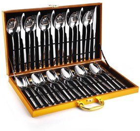 Set tacamuri din inox 36 piese, pentru 12 persoane TRENDY’S, luxury edition,crom