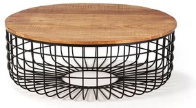 Măsuță de cafea în culoare naturală rotundă cu blat din lemn de acacia ø 102 cm Suvan – MOME