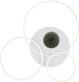 Lustra LED aplicata design circular INVERTINA alb