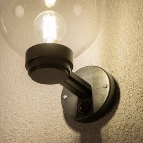 Brilagi - Aplica de perete pentru exterior cu senzor HARBOR 1xE27/40W/230V IP33 antracit/sticlă clară