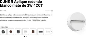 Mini Aplica exterior ambientala 3W 4CCT DUNE R alba