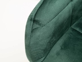 Fotoliu de sufragerie MARLEN VELVET verde inchis cu picioare negre