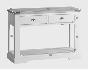 Masă lemn masiv gri de perete Ives III Personalizabilă, 112 × 45 × 80 cm