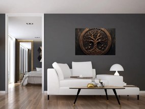 Tablou – Arborele vieții din lemn (90x60 cm)