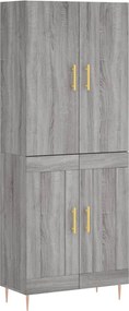 vidaXL Dulap înalt, gri sonoma, 69,5x34x180 cm, lemn compozit