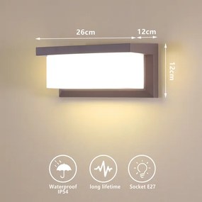 Brilagi - Aplică de exterior LED RGBW BRICKY 1xE27/15W/230V maro IP54