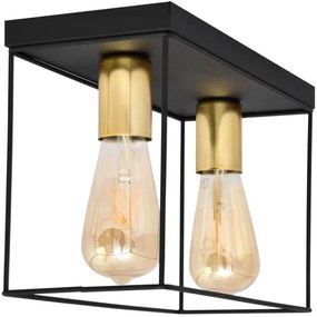 Plafonieră FINN 2xE27/15W/230V negru/auriu